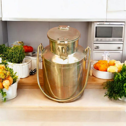 Vintage Old Fashioned Pure Brass Milk Can - Oil / Ghee storage Container | OGMC/01