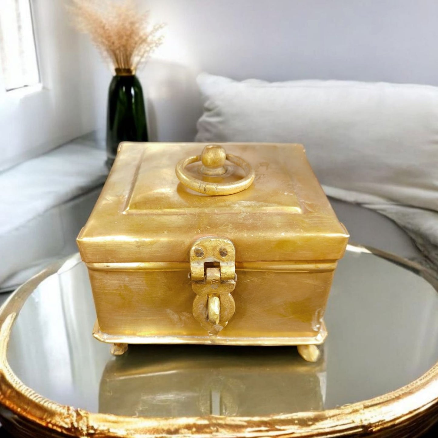 RSB/17 - Rare Vintage Square Shape Storage Box with 4 Compartments & Lock System | KITCHENWARE | UTENSILS | HOME APPLIANCES