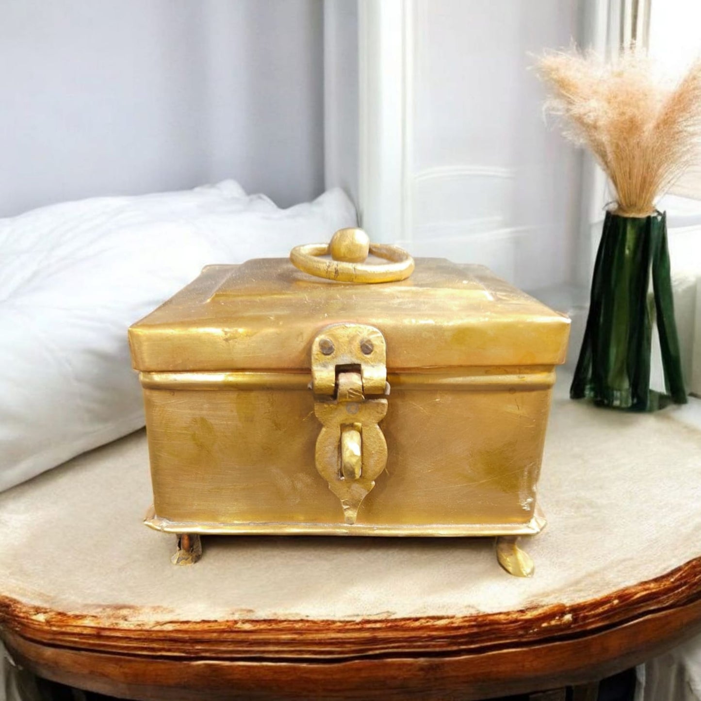 RSB/17 - Rare Vintage Square Shape Storage Box with 4 Compartments & Lock System | KITCHENWARE | UTENSILS | HOME APPLIANCES