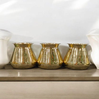 RA/214 | SET OF 3 - 100% Pure Brass Very Beautiful Unique Shape Vinatge Water Pot | Kalash | Tumbler