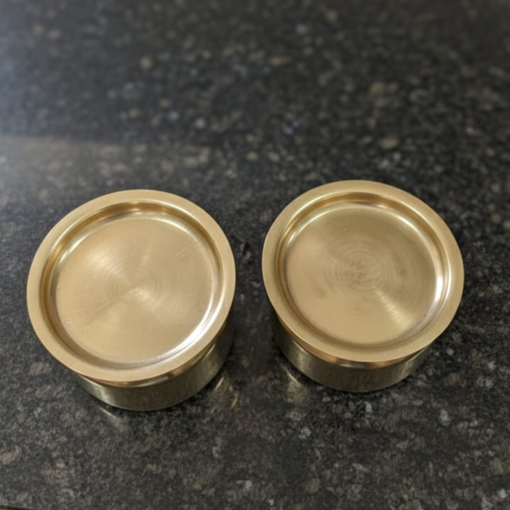BRAND NEW: NW/007 - Set of 2 - Pure Brass Small Size Storage Boxes with Lid | KITCHENWARE | UTENSILS | HOME APPLIANCES