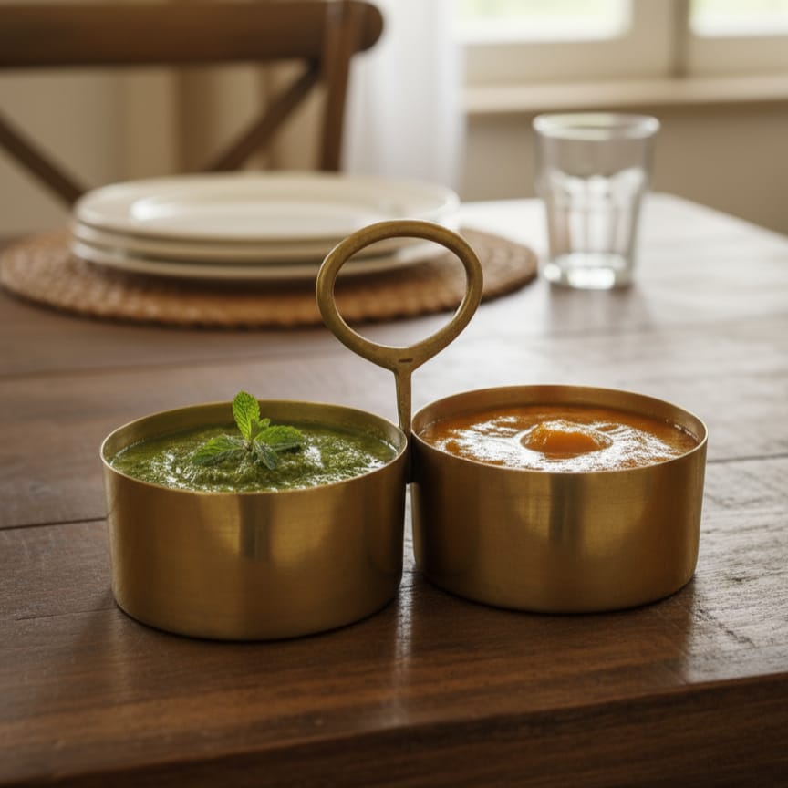 CU/24 - SET OF 2 - 100% Pure Brass Very Rare Vintage Serving Bowl Basket | KITCHENWARE | UTENSILS | HOME APPLIANCES