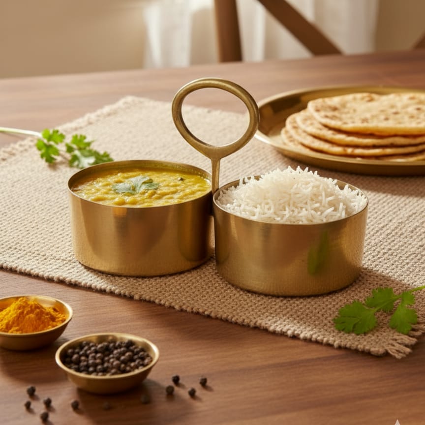 CU/24 - SET OF 2 - 100% Pure Brass Very Rare Vintage Serving Bowl Basket | KITCHENWARE | UTENSILS | HOME APPLIANCES