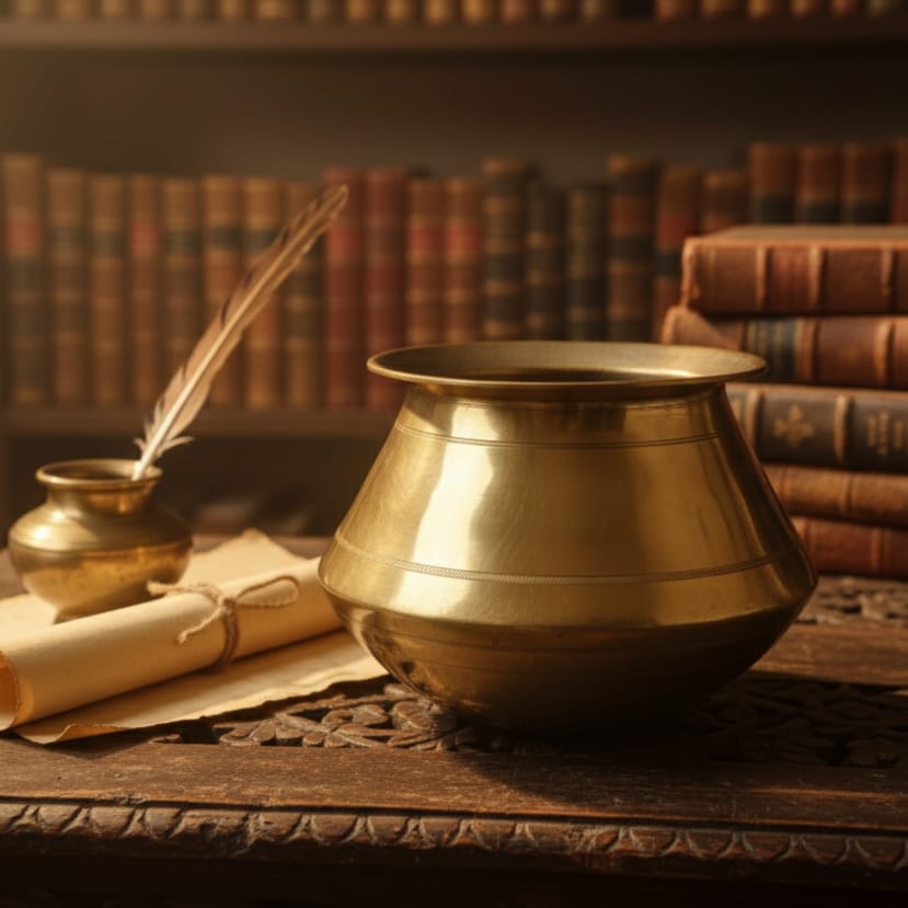 WP/14 - 100% Pure Brass Vintage Pot | Cooking Vessel | KITCHENWARE | UTENSILS | HOME APPLIANCES