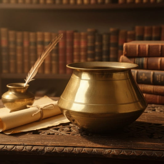 ORIGINAL ANTIQUE: AT/006 - 100% Pure Brass Vintage Pot | Cooking Vessel | KITCHENWARE | UTENSILS | HOME APPLIANCES