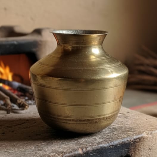 WP/08 - Rare Vintage 100% Pure Brass Unique Shape Storage Pot | Vase | Planter | KITCHENWARE | UTENSILS | HOME APPLIANCES