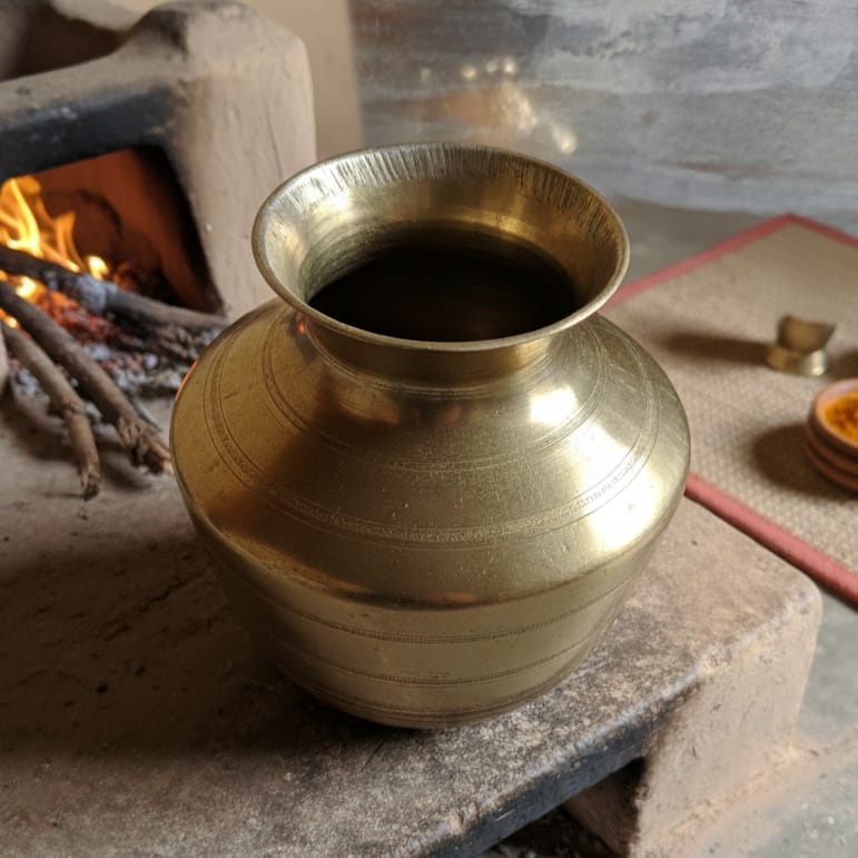 WP/08 - Rare Vintage 100% Pure Brass Unique Shape Storage Pot | Vase | Planter | KITCHENWARE | UTENSILS | HOME APPLIANCES