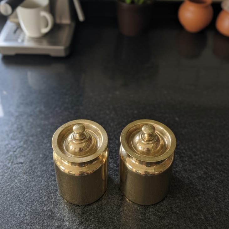 CSB/01 - Set of 2 - Pure Brass Small Size Storage Jars | KITCHENWARE | UTENSILS | HOME APPLIANCES