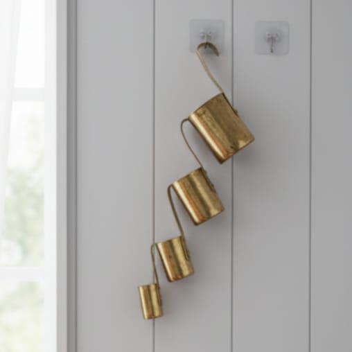 OT/22 - Set of 4 - Rare Vintage Pure Brass Traditional Milk Measuring Cups | "seer" Cups | KITCHENWARE | UTENSILS | HOME APPLIANCES