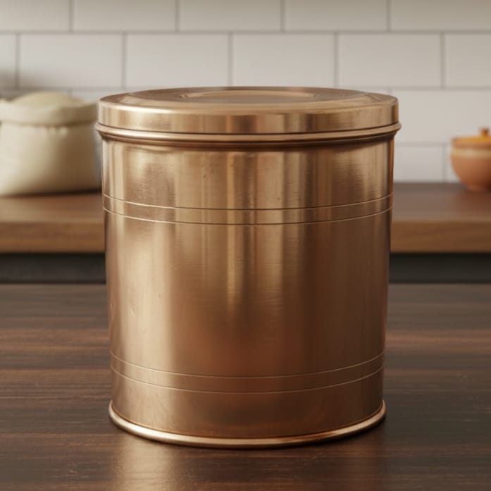 RA/072 | Original Vintage Pure Brass Big Size Cylindrical Storage Container