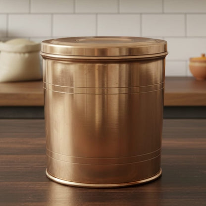 RA/072 | Original Vintage Pure Brass Big Size Cylindrical Storage Container