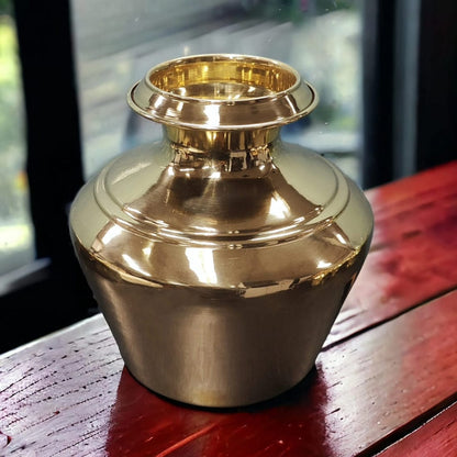 BN/043-1 | 100% Pure Brass Very Beautiful Shape Solid Water Pot | Traditionally known as "Kodam"