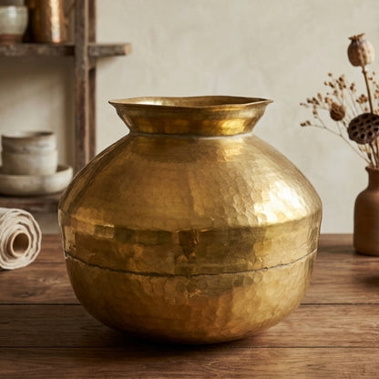 RA/343 | Rare Vintage Pure Brass Beautiful Round Shape Pot | Flower Vase | Planter