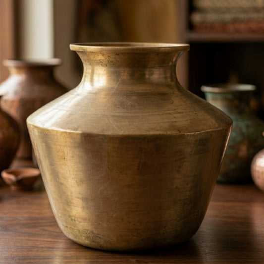 RA/344 | Rare Vintage Pure Brass/Pital Beautiful Unique Shape Big Size Pot | Flower Vase | Planter (Antiques)