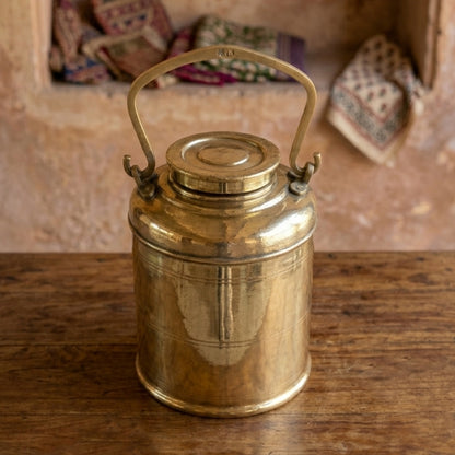 RA/356 | 100% Pure Brass Rare Vintage Milk / Ghee / Oil Barni | Jar | Canister