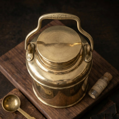 RA/358 | 100% Pure Brass Rare Vintage Milk / Ghee / Oil Barni | Jar | Canister