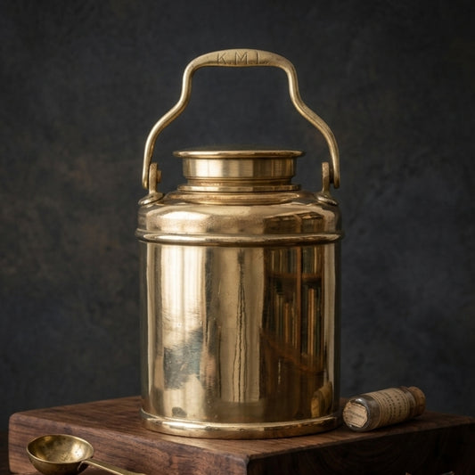 RA/358 | 100% Pure Brass Rare Vintage Milk / Ghee / Oil Barni | Jar | Canister