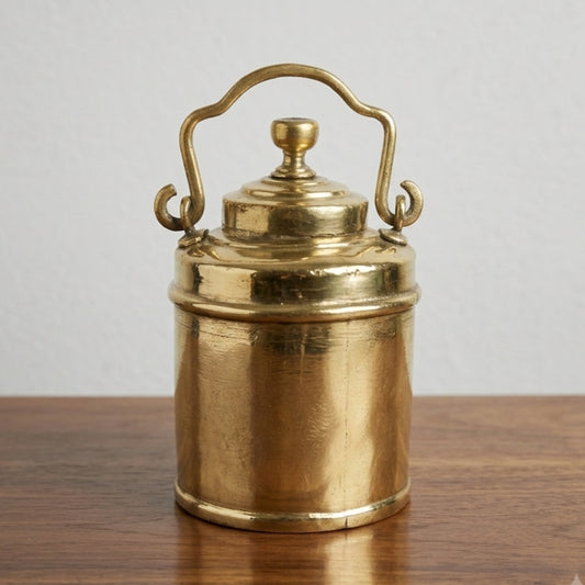 RA/359 | 100% Pure Brass Rare Vintage Milk / Ghee / Oil Barni | Jar | Canister