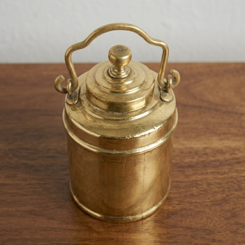 RA/359 | 100% Pure Brass Rare Vintage Milk / Ghee / Oil Barni | Jar | Canister