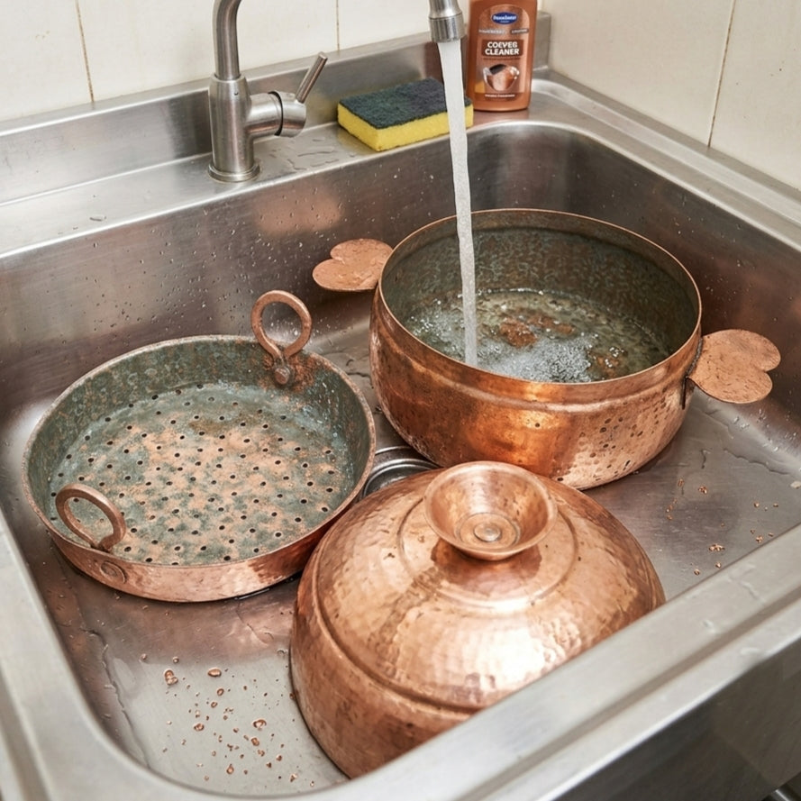 RA/365 | Traditional Vintage Very Rare 100% Pure Copper Modak Patra - Antique Steamer Vessel