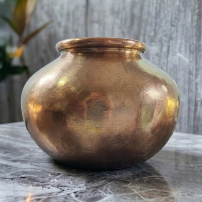RA/377 | Rare Vintage Pure Brass Beautiful Round Shape Big Size Pot | Vase | Planter