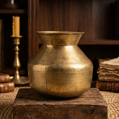 RA/379 | Rare Vintage Pure Brass Beautiful Unique Shape Pot | Vase | Planter