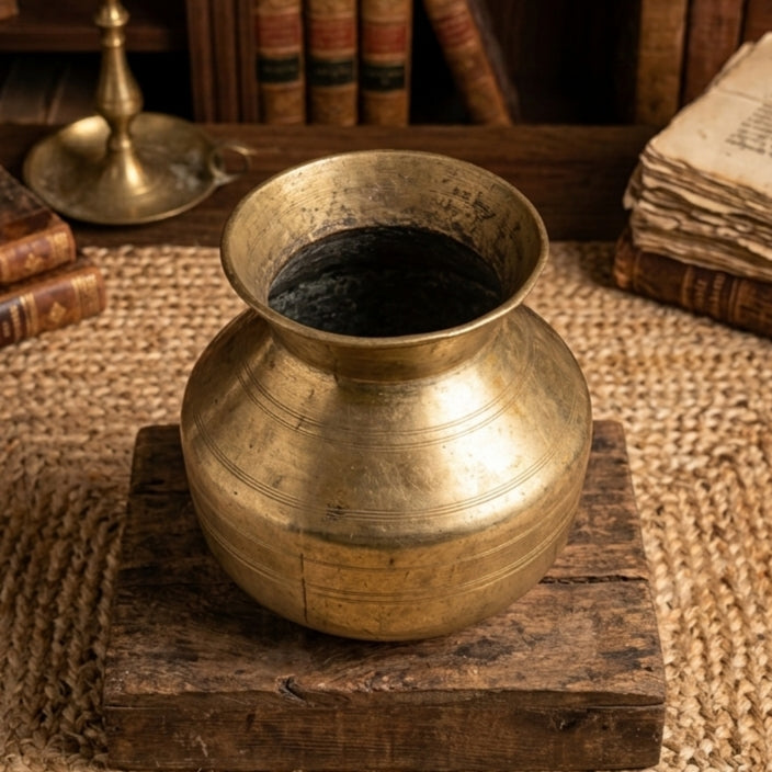 RA/379 | Rare Vintage Pure Brass Beautiful Unique Shape Pot | Vase | Planter