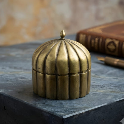 RA/370 | Very Rare Unique Shape Pure Brass Storage Box | Jewellery Keeper