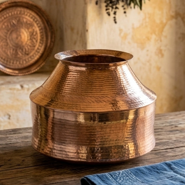 RA/384 | Rare Vintage Pure Copper Very Beautiful Shape Big Pot