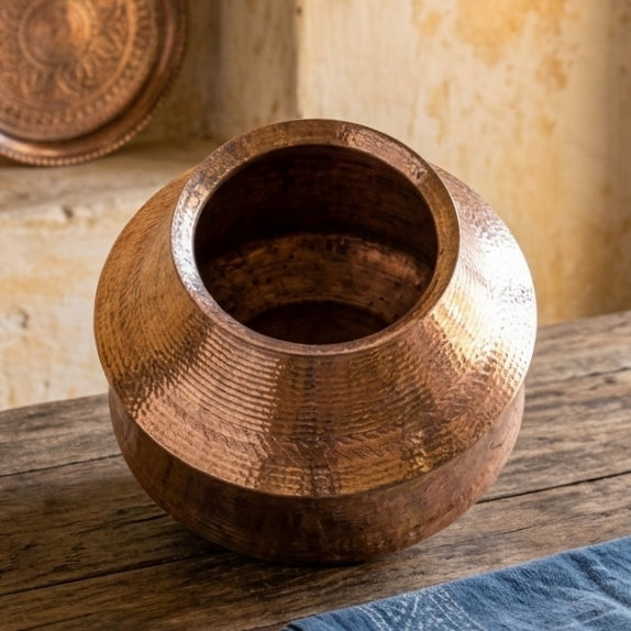 RA/384 | Rare Vintage Pure Copper Very Beautiful Shape Big Pot