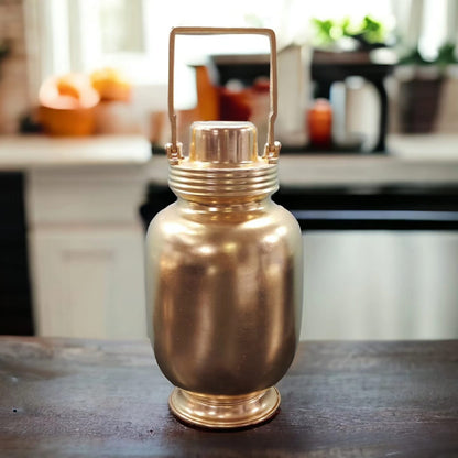 RA/386 | Rare Vintage Pure Brass Very Beautiful Cylindrical Shape Water Bottle