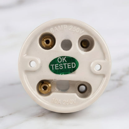 SW/05 | Vintage Style Brass/Pital Toggle Light Switch & Socket Set | White Ceramic Base | Classic Series Embossed | 220V 6A | Heritage Electrical Hardware
