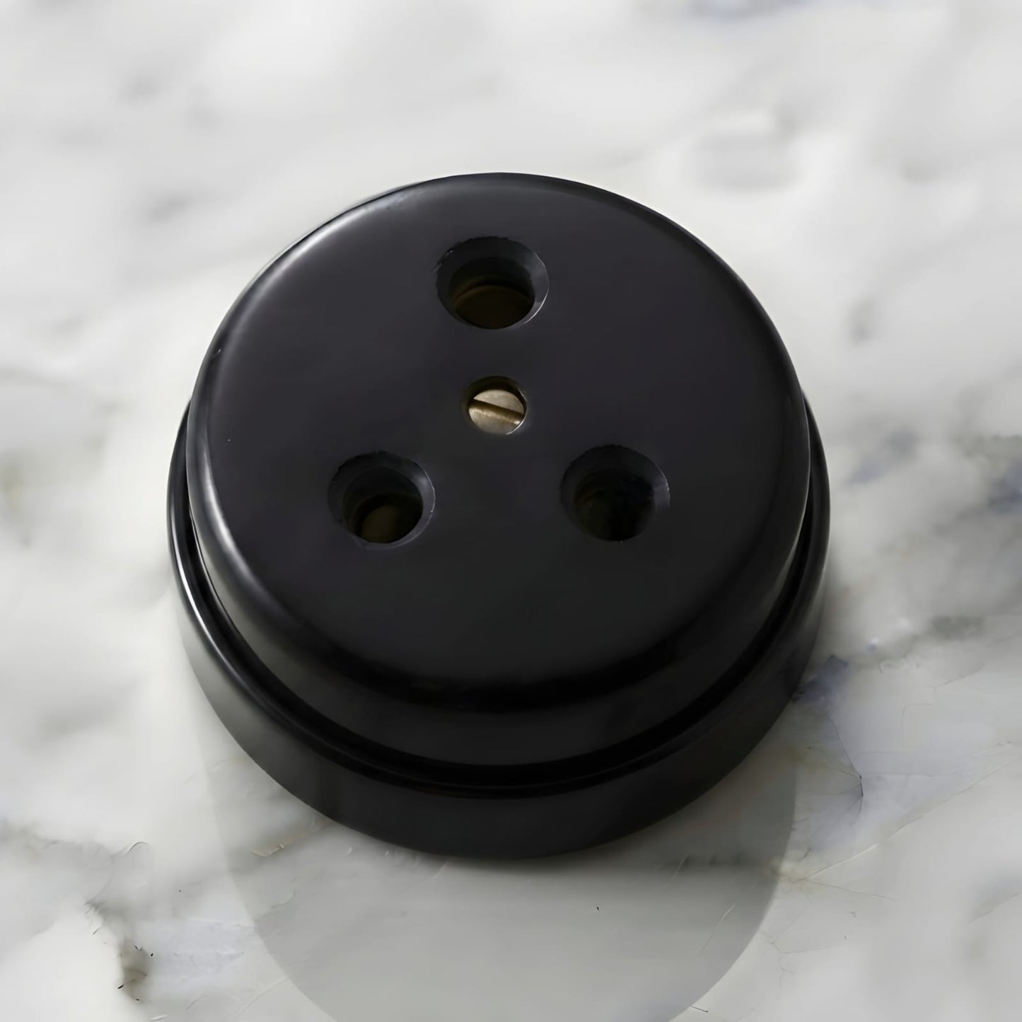 SW/24 | Set of 2 Vintage Style Matte Black Power Sockets | Surface Mounted Wall Sockets | Heritage Black Collection | 220V 6A | Industrial Electrical Outlets