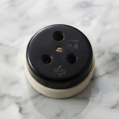 SW/24 | Set of 2 Vintage Style Matte Black Power Sockets | Surface Mounted Wall Sockets | Heritage Black Collection | 220V 6A | Industrial Electrical Outlets