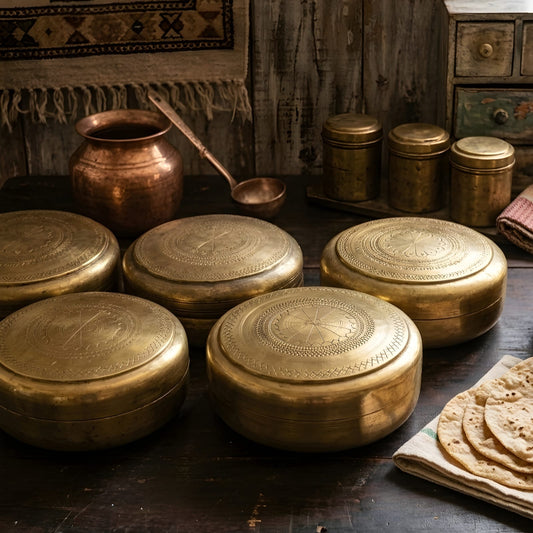 Vintage Brass/Pital Very Beautifully Engraved Roti Dabba | Chapati Box (Antiques)
