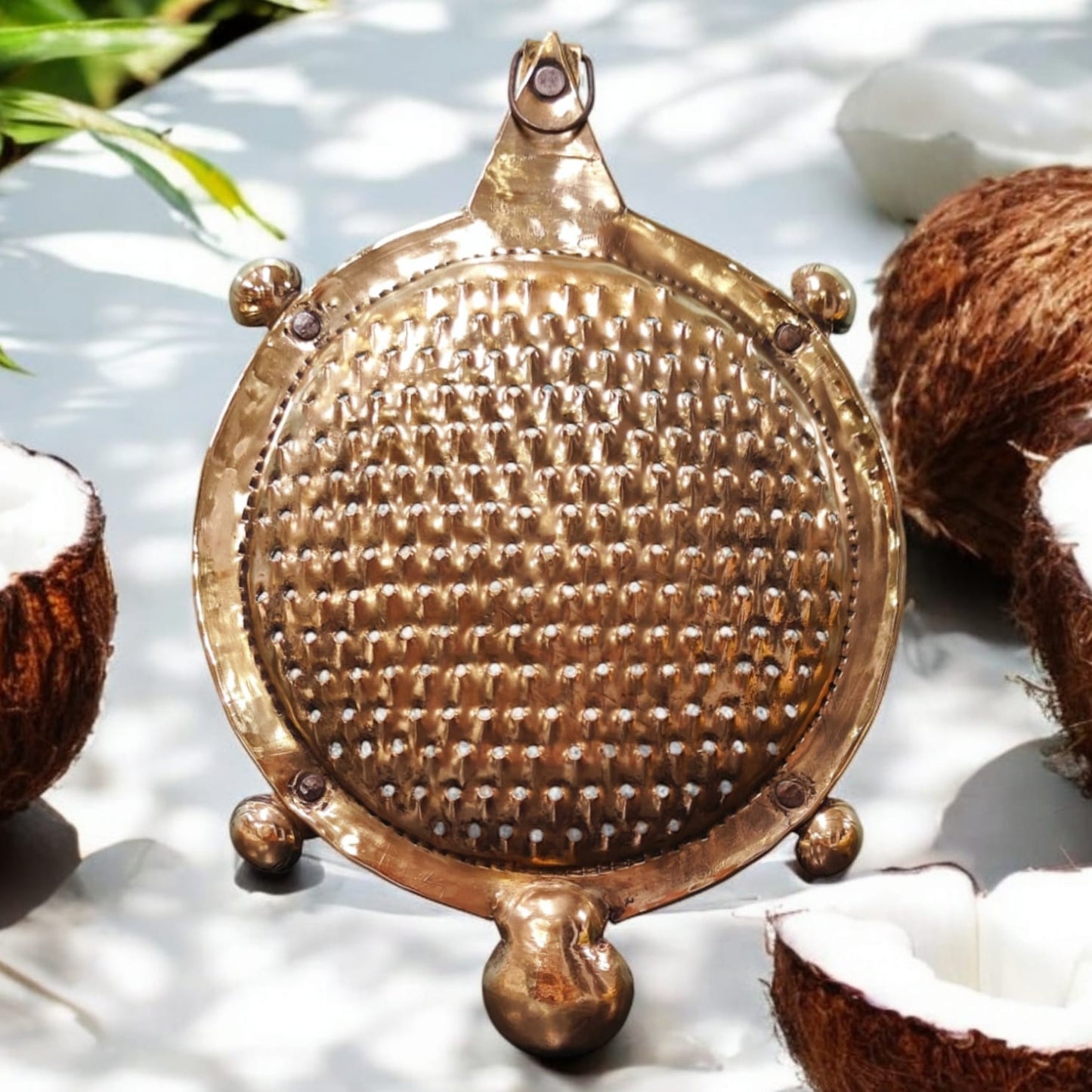 Original Antique Pure Brass Tortoise Shape Coconut Scraper & Grater