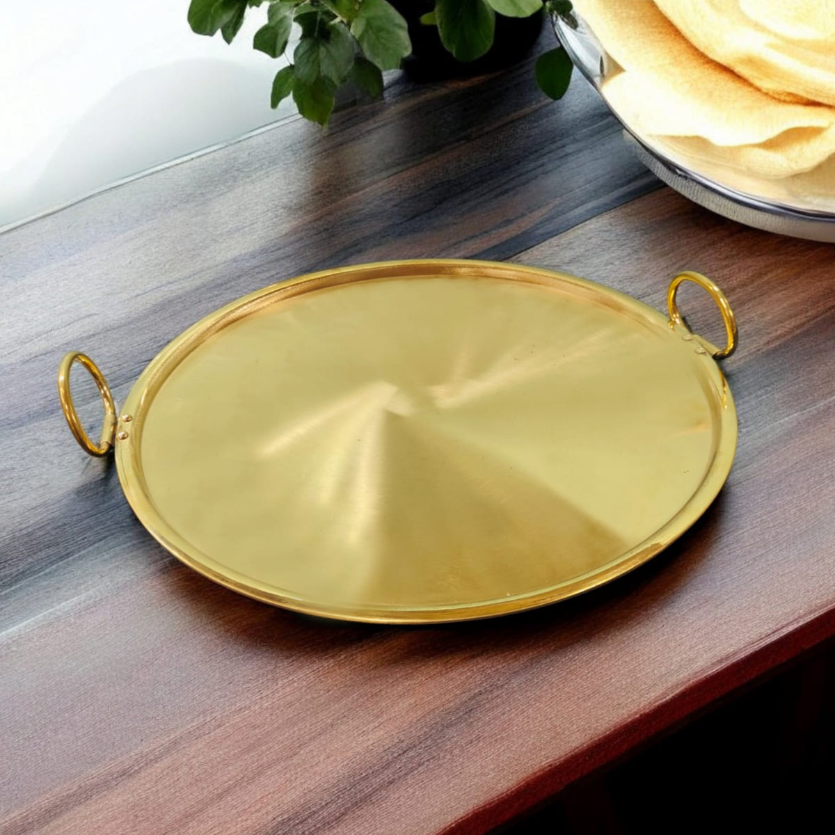 Brass Dosa Tawa with Kalai – Non-Stick variant - Merchant Antiques