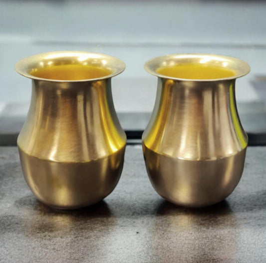 ORIGINAL ANTIQUE: AT/027 - Set Of 2 Vintage Rare Pure Brass Great Quality Kalash | KITCHENWARE | UTENSILS | HOME APPLIANCES